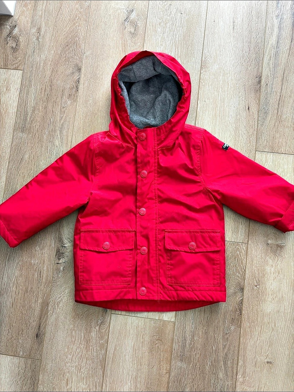 OshKosh B'gosh Toddler Fleece-Lined Hooded Utility Jacket Red Boys 24M